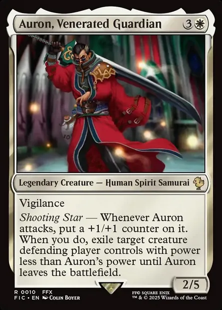 Auron, Venerated Guardian, Magic card FIC 10 — Final Fantasy Commander set