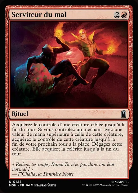 Serviteur du mal, carte Magic MSH 128 — extension Marvel Super Heroes