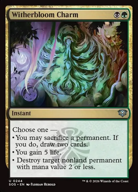 Witherbloom Charm, Magic card SOS 244 — Secrets of Strixhaven set