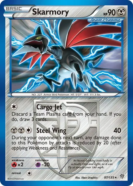 Skarmory, Pokémon card PLS 87 — Plasma Storm set