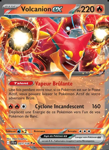 Volcanion-ex, carte Pokémon JTG 031 — extension Aventures Ensemble