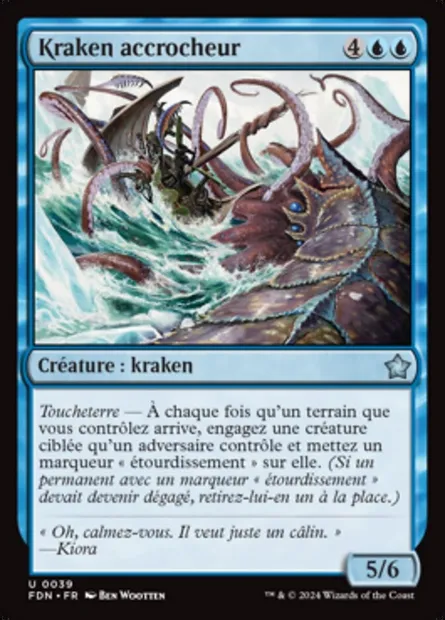 Kraken accrocheur, carte Magic FDN 39 — extension Foundations