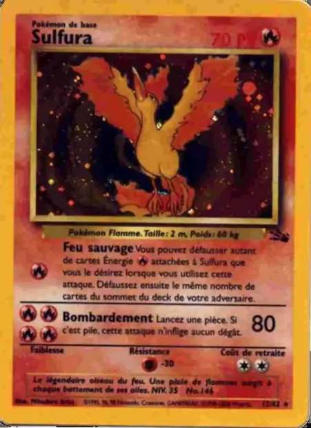 Sulfura, carte Pokémon FO 12 — extension Fossile