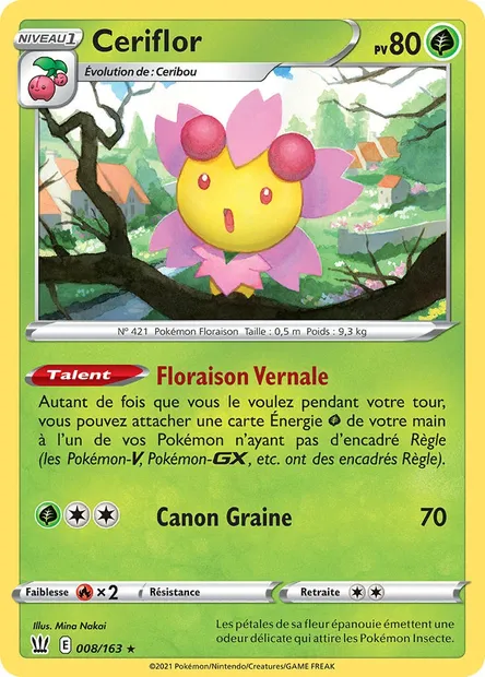 Ceriflor, carte Pokémon BST 8 — extension Styles de combat
