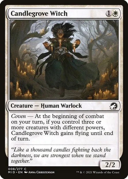 Candlegrove Witch, Magic card MID 8 — Innistrad: Midnight Hunt set