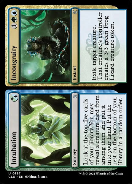 Incubation // Incongruité, carte Magic CLU 197 — extension Ravnica: Clue Edition
