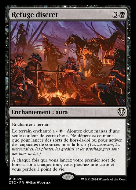 Refuge discret, carte Magic OTC 20 — extension Outlaws of Thunder Junction Commander