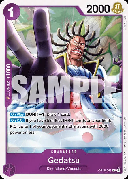 Gedatsu, One Piece card OP15-063 — ADVENTURE ON KAMI’S ISLAND set