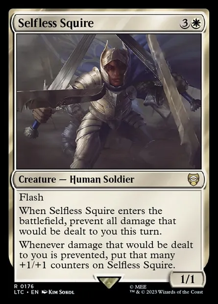 Selfless Squire, Magic card LTC 176 — Tales of Middle-earth Commander set
