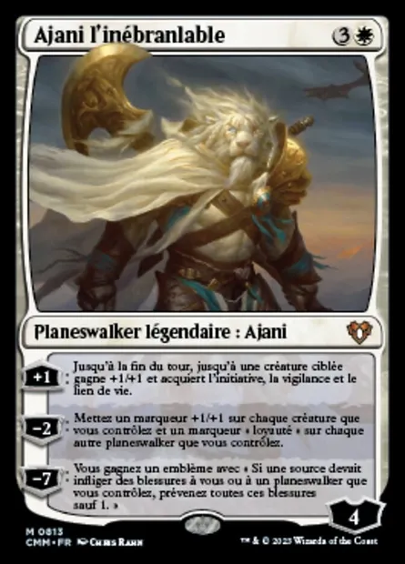 Ajani l'inébranlable, carte Magic CMM 813 — extension Commander Masters