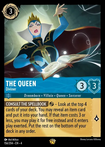 The Queen - Diviner, Disney Lorcana card CH4-156 — Ursula's Return set