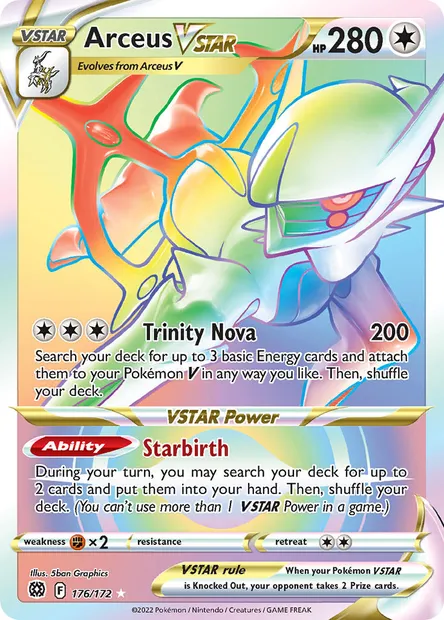 Arceus VSTAR, Pokémon card BRS 176 — Brilliant Stars set