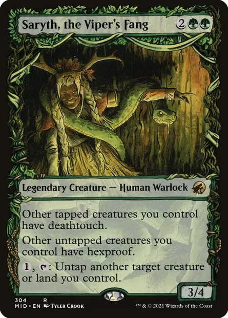 Saryth, croc de la vipère, carte Magic MID 304 — extension Innistrad : chasse de minuit