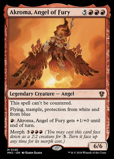 Akroma, Angel of Fury, Magic card MKC 146 — Murders at Karlov Manor Commander set