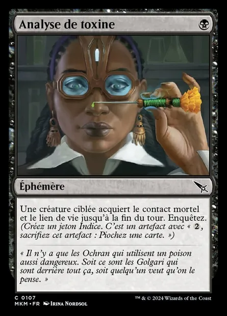Analyse de toxine, carte Magic MKM 107 — extension Murders at Karlov Manor