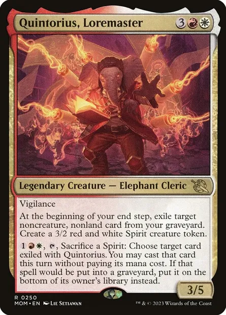Quintorius, Loremaster, Magic card MOM 250 — March of the Machine set