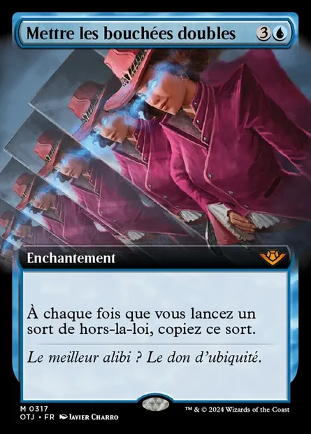 Mettre les bouchées doubles, carte Magic OTJ 317 — extension Outlaws of Thunder Junction