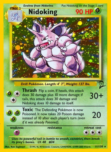 Nidoking, Pokémon card B2 11 — Base Set 2 set