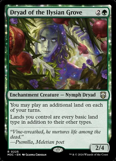 Dryad of the Ilysian Grove, Magic card M3C 225 — Modern Horizons 3 Commander set