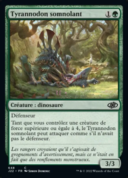Tyrannodon somnolant, carte Magic J22 648 — extension Jumpstart 2022