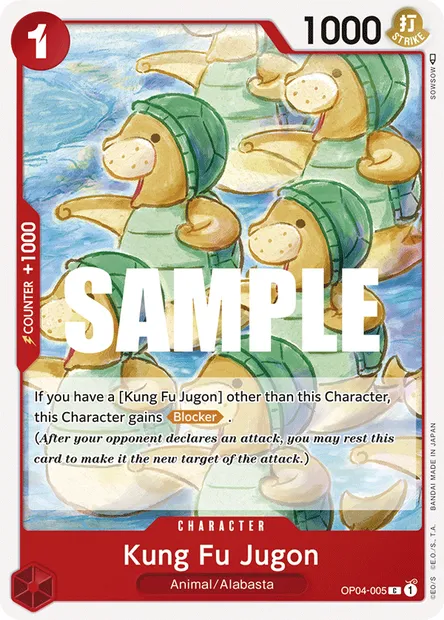 Kung Fu Jugon, carte One Piece OP04-005 — extension KINGDOMS OF INTRIGUE