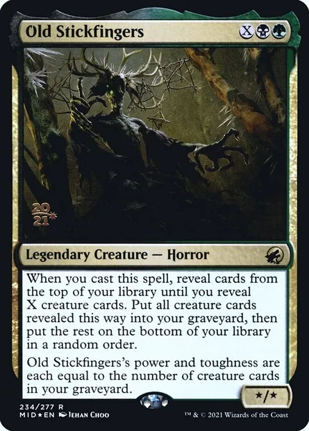 Vieux brindodactyle, carte Magic PMID 234s — extension Innistrad: Midnight Hunt Promos