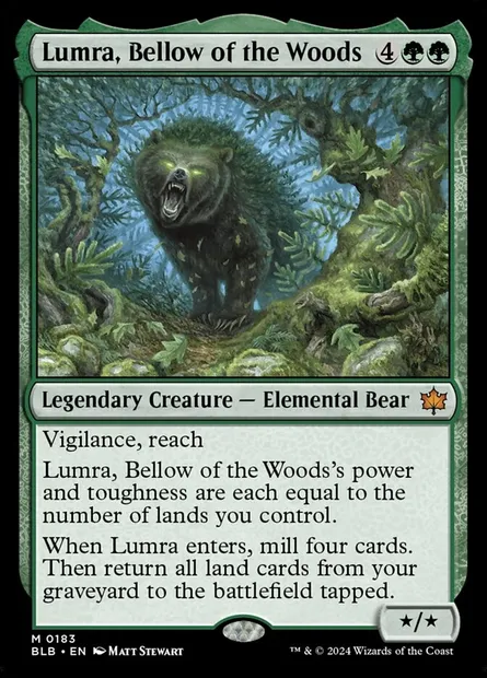Lumra, Bellow of the Woods, Magic card BLB 183 — Bloomburrow set