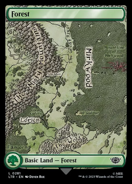 Forest, Magic card LTR 281 — The Lord of the Rings: Tales of Middle-earth set