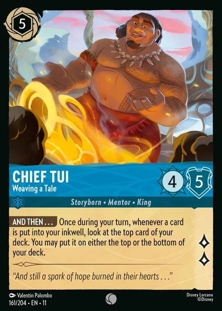 Chief Tui - Weaving a Tale, Disney Lorcana card CH11-161 — Winterspell set