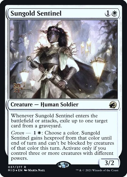 Sungold Sentinel, Magic card PMID 37s — Innistrad: Midnight Hunt Promos set