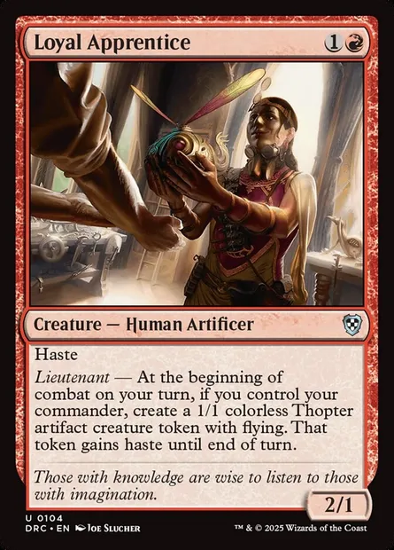 Loyal Apprentice, Magic card DRC 104 — Aetherdrift Commander set