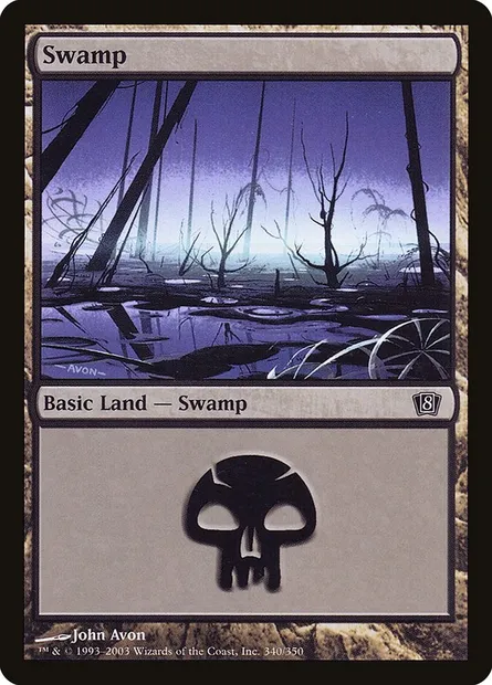 Swamp, Magic card 8ED 340★ — Eighth Edition set