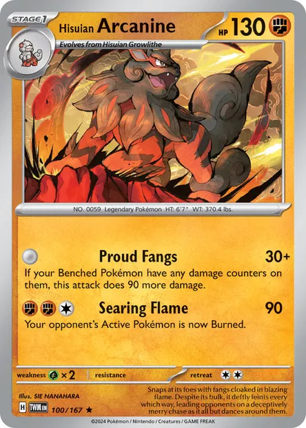 Hisuian Arcanine, Pokémon card TWM 100 — Twilight Masquerade set