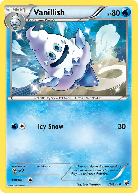 Vanillish, Pokémon card PLS 36 — Plasma Storm set