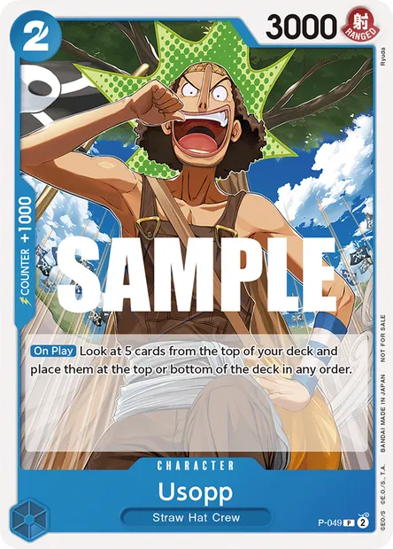 Usopp, One Piece card P-049 — Promotion card set