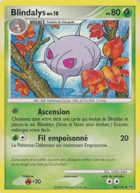 Blindalys, carte Pokémon PL 44 — extension Platine