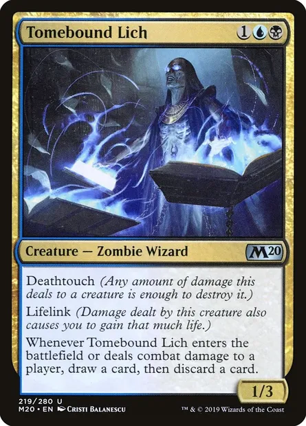 Tomebound Lich, Magic card M20 219 — Core Set 2020 set