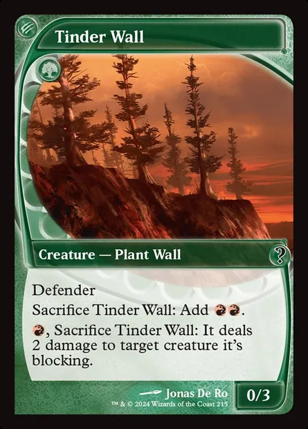 Tinder Wall, Magic card MB2 215 — Mystery Booster 2 set