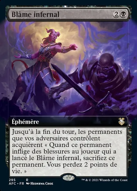 Blâme infernal, carte Magic AFC 295 — extension Forgotten Realms Commander
