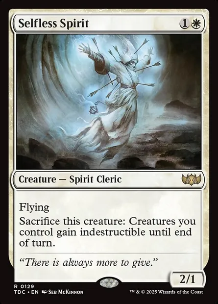 Selfless Spirit, Magic card TDC 129 — Tarkir: Dragonstorm Commander set