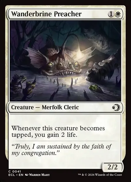 Wanderbrine Preacher, Magic card ECL 41 — Lorwyn Eclipsed set