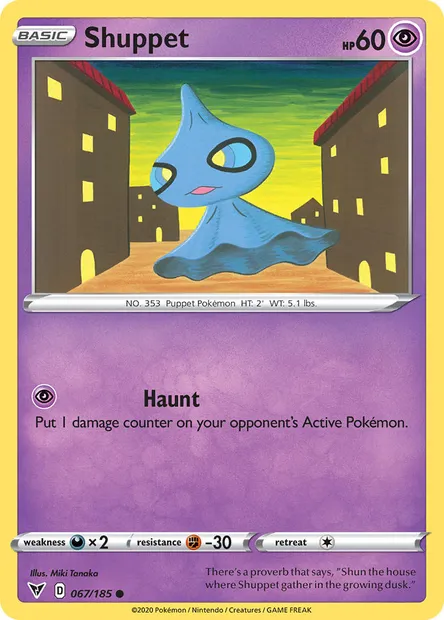 Shuppet, Pokémon card VIV 67 — Vivid Voltage set