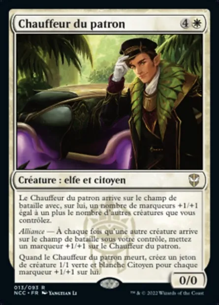 Chauffeur du patron, carte Magic NCC 13 — extension New Capenna Commander