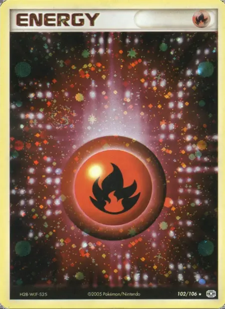 Énergie Feu, carte Pokémon EM 102 — extension EX Émeraude
