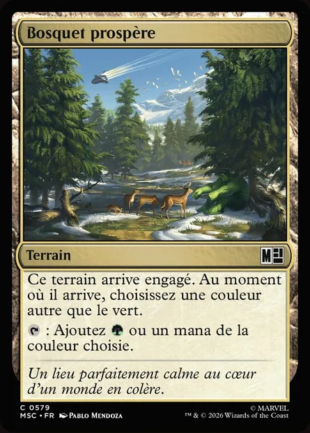 Bosquet prospère, carte Magic MSC 579 — extension Marvel Super Heroes Commander