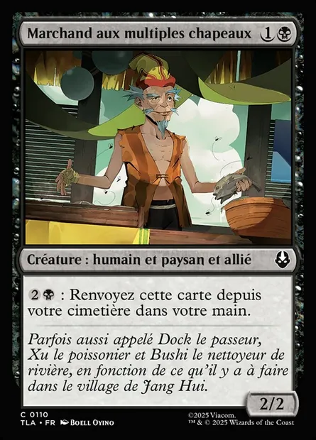 Marchand aux multiples chapeaux, carte Magic TLA 110 — extension Avatar: The Last Airbender