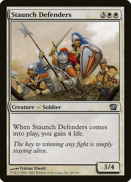 Staunch Defenders, Magic card 8ED 49★ — Eighth Edition set