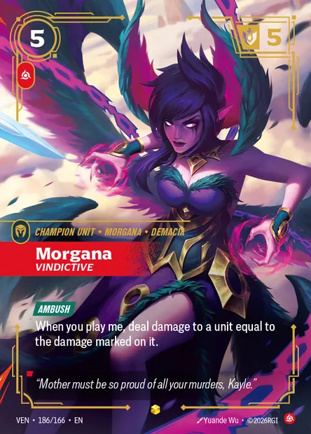 Morgana, carte Riftbound VEN 186 — extension Vendetta