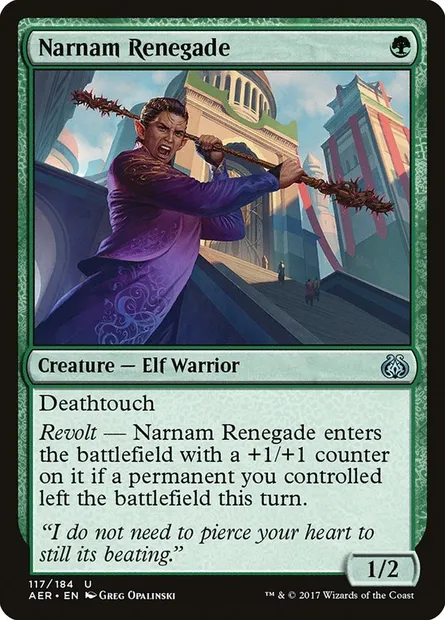 Narnam Renegade, Magic card AER 117 — Aether Revolt set