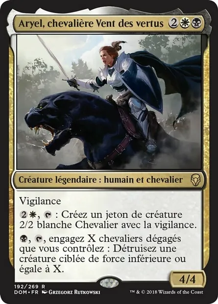 Aryel, chevalière Vent des vertus, carte Magic DOM 192 — extension Dominaria